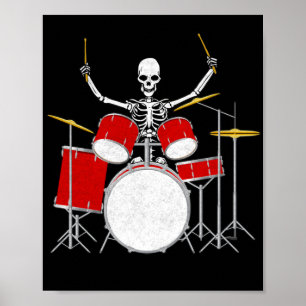 Póster Bidones del músico del tambor Skeletton