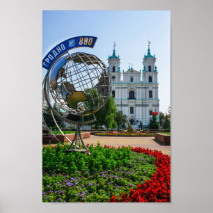 Póster Bielorrusia Grodno Cityscape City Architecture