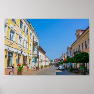 Póster Bielorrusia Grodno Cityscape City Architecture