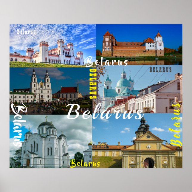 Póster Bielorrusia Minsk Grodno Mir Castle Architecture (Frente)