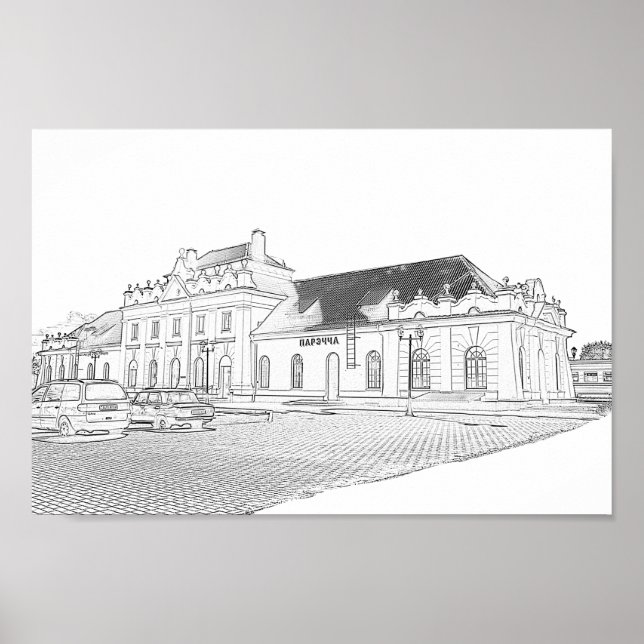 Póster Bielorrusia Porechye Parecca Architecture (Frente)