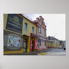 Póster Bielorrusia Slonim City View Architecture