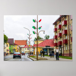Póster Bielorrusia Slonim City View Architecture