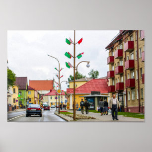 Póster Bielorrusia Slonim City View Architecture