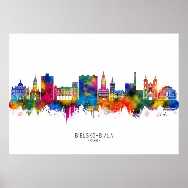 Póster Bielsko-Biala Poland Skyline (Frente)