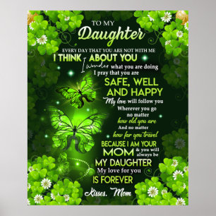PÓSTER BIEN SEGURO Y FELIZ - A MI HIJA - POSTER DE MAMÁ