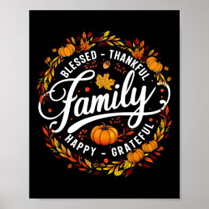 Póster Bienaventurada Feliz Agradecimiento A La Familia Q