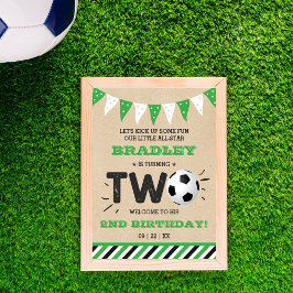 Póster Bienvenida a 2º cumpleaños de la pelota de fútbol 