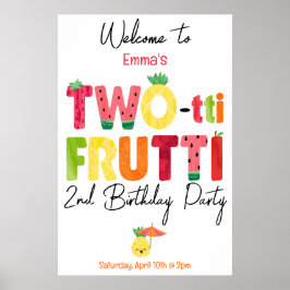 Póster Bienvenida a 2º cumpleaños de los dos-tti Frutti