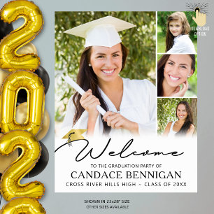 Póster Bienvenida a 4 Fotografía de Graduado Moderno y Si