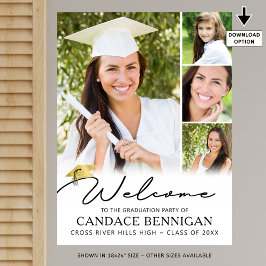 Póster Bienvenida a 4 Fotografía de Graduado Moderno y Si