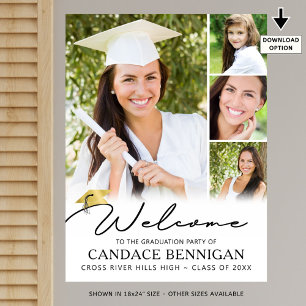 Póster Bienvenida a 4 Fotografía de Graduado Moderno y Si