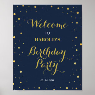 Póster Bienvenida a 50 cumpleaños de la Marina Confetti d