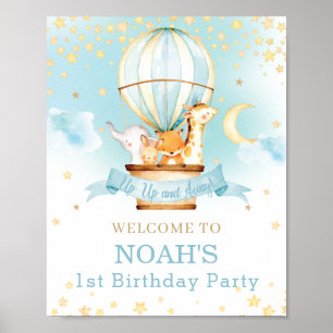 Póster Bienvenida a animales de la jungla de cumpleaños c