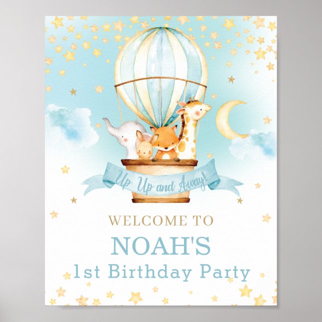 Póster Bienvenida a animales de la jungla de cumpleaños c (Frente)