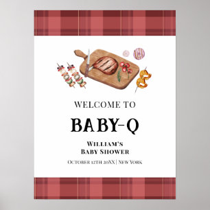 Póster Bienvenida a Baby Q Country de Cuadros Rojos Baby 