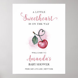 Póster Bienvenida a Baby Shower a la enamorada de la cere