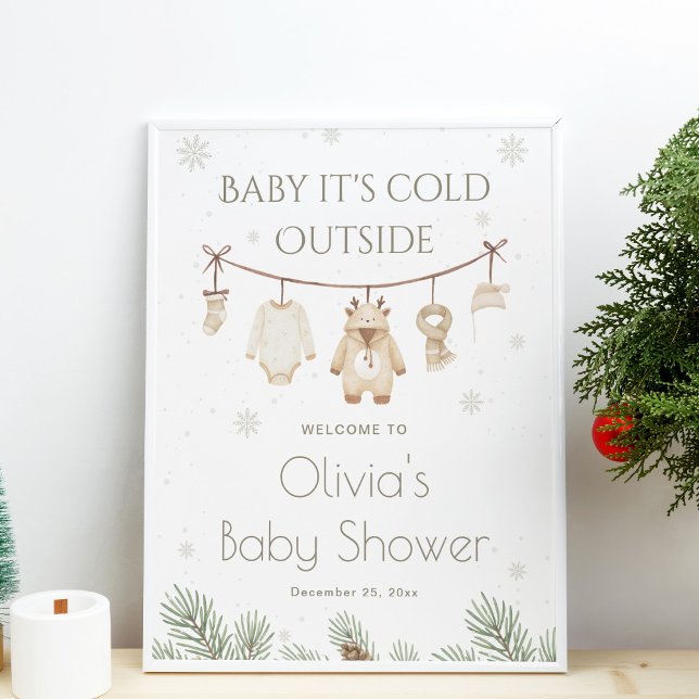 Póster Bienvenida a Baby Shower Baby It's Cold Outside (Subido por el creador)