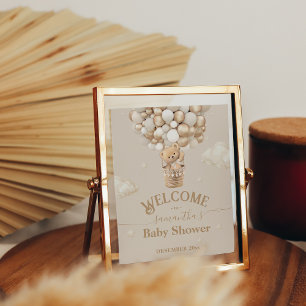 Póster Bienvenida a Baby Shower Bear Bear Bearly Wait