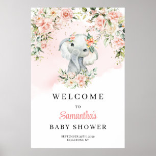 Póster Bienvenida a Baby Shower, Chica de bebederos de el