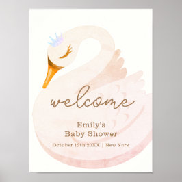 Póster Bienvenida a Baby Shower Chica del Boho Princess S