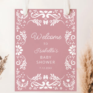 Póster Bienvenida a Baby Shower Chica mexicano