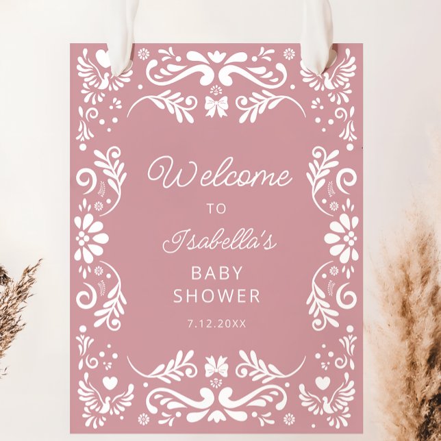 Póster Bienvenida a Baby Shower Chica mexicano (Subido por el creador)