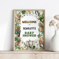 Bienvenida a Baby Shower de animales salvajes Fies