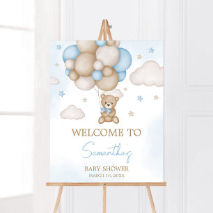 Póster Bienvenida a Baby Shower de Blue Bear Balloon