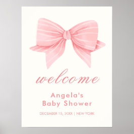 Póster Bienvenida a Baby Shower de Corbata de Lazo Minima