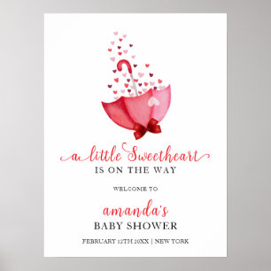 Póster Bienvenida a Baby Shower de Cute Squerido Umbrella