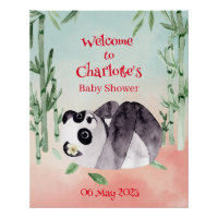 Bienvenida a Baby Shower de género de pandas tamba