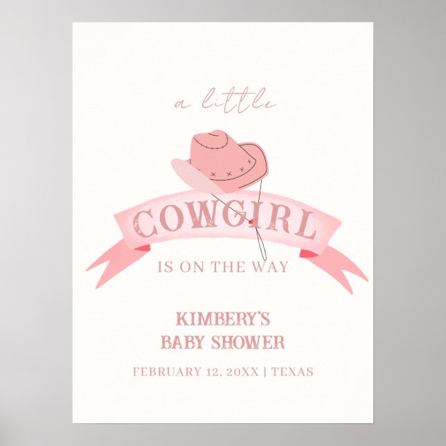 Póster Bienvenida a Baby Shower de la Gorra lechera occid (Frente)