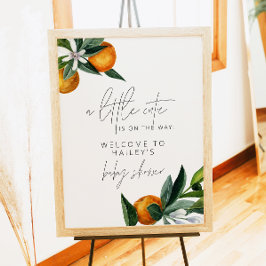 Póster Bienvenida a Baby Shower de Little Cutie Citrus Na