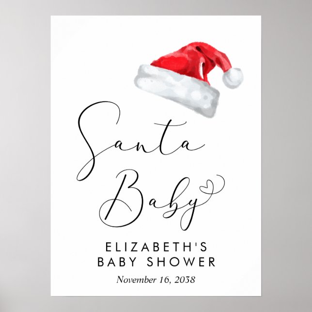 Póster Bienvenida a Baby Shower de los Navidades de bebé  (Frente)