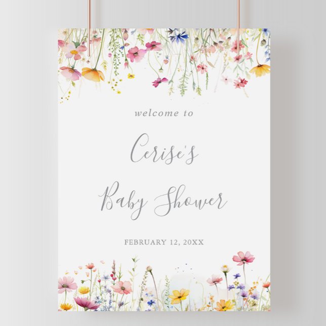 Póster Bienvenida a Baby Shower de Meadow Colorful Wildfl (Subido por el creador)