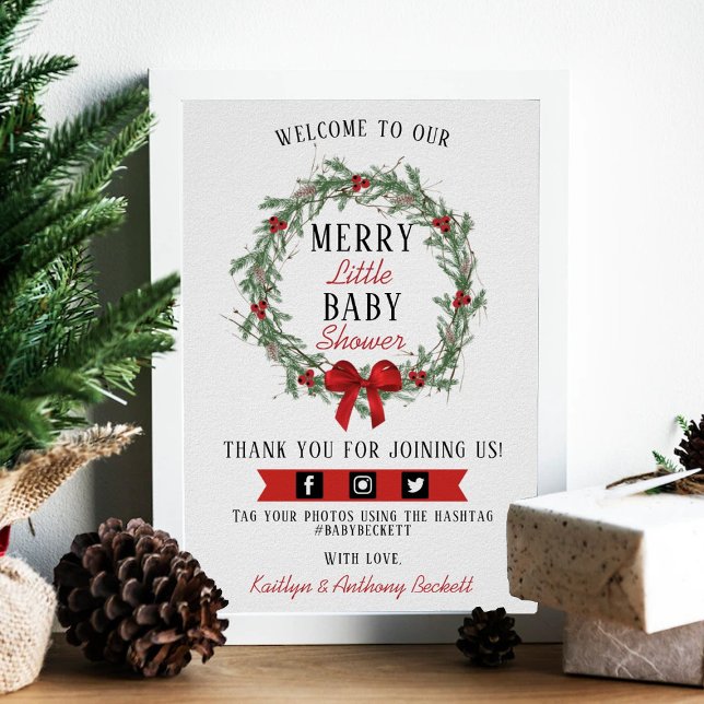 Póster Bienvenida a Baby Shower de Merry Little Navidades (Subido por el creador)