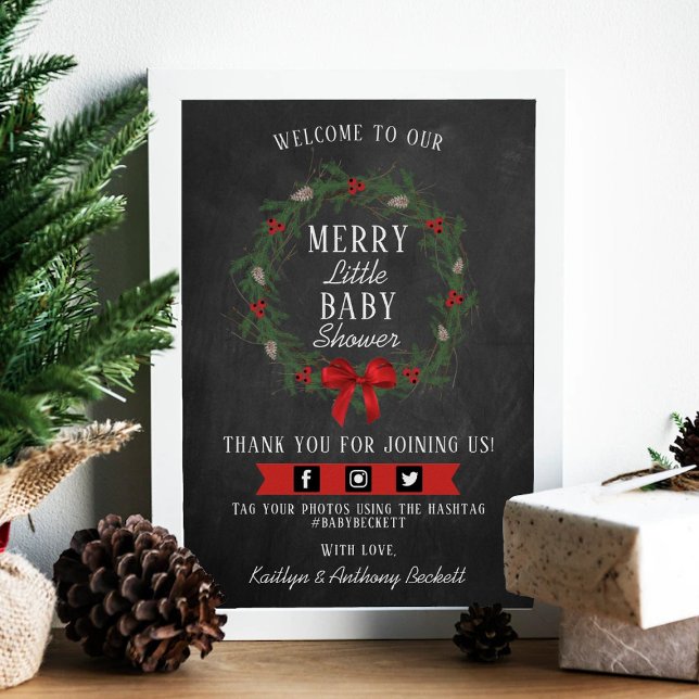 Póster Bienvenida a Baby Shower de Merry Little Navidades (Subido por el creador)