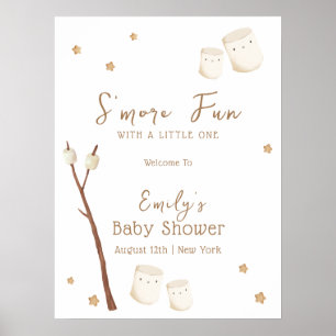 Póster Bienvenida a Baby Shower de Minimal Boho S'more Fu