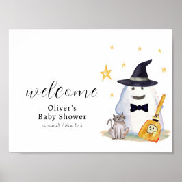 Póster Bienvenida a Baby Shower de pequeño novio pequeño