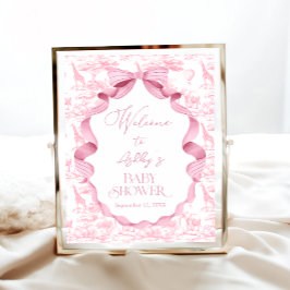 Póster Bienvenida a Baby Shower de Safari Animals Toile d