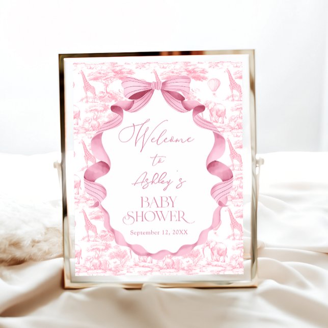 Póster Bienvenida a Baby Shower de Safari Animals Toile d (Subido por el creador)