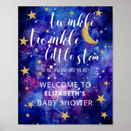 Póster Bienvenida a Baby Shower de Twinkle Twinkle Little