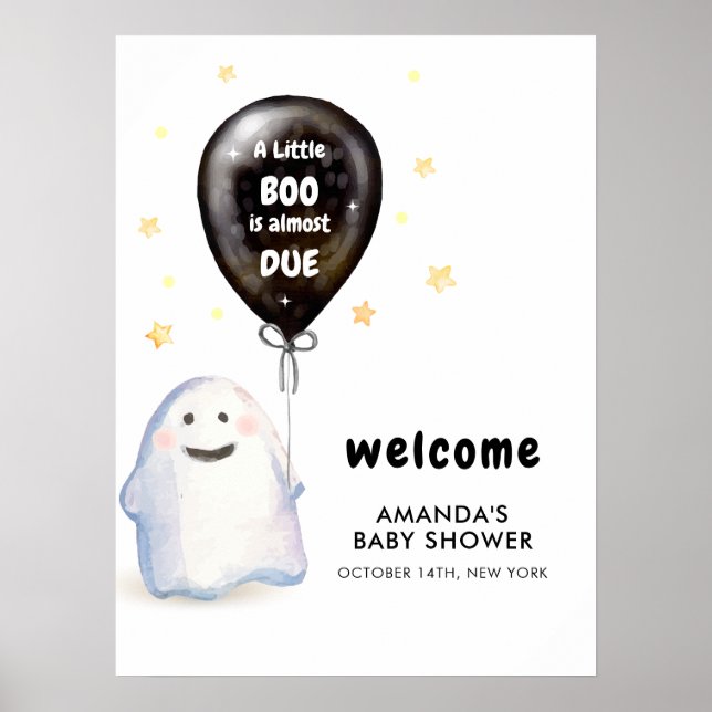 Póster Bienvenida a Baby Shower de Whimy Little Boo (Frente)