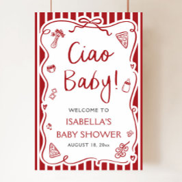 Póster Bienvenida a Baby Shower del bebé italiano de las