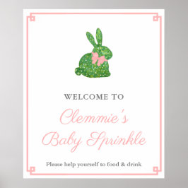 Póster Bienvenida a Baby Shower del Chica Bunny de Boxwoo