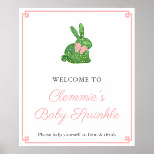 Póster Bienvenida a Baby Shower del Chica Bunny de Boxwoo