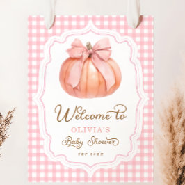 Póster Bienvenida a Baby Shower del Chica de calabaza ros