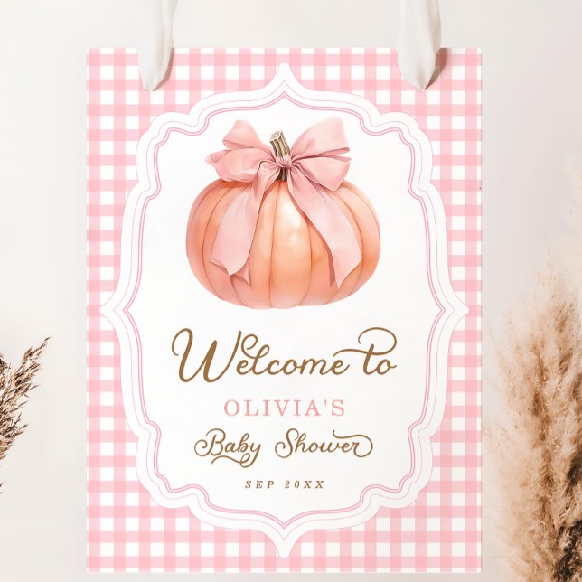 Póster Bienvenida a Baby Shower del Chica de calabaza ros (Subido por el creador)