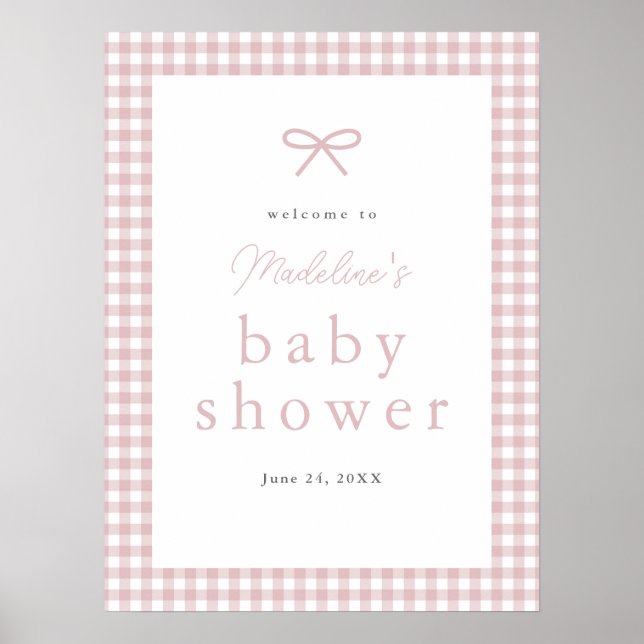Póster Bienvenida a Baby Shower del Chica simple de Dusty (Frente)